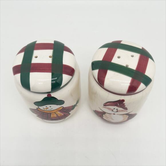 Vintage 90s Christmas Salt & Pepper Shakers Set - Snowman and Santa Claus - Picture 2 of 4